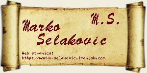 Marko Selaković vizit kartica